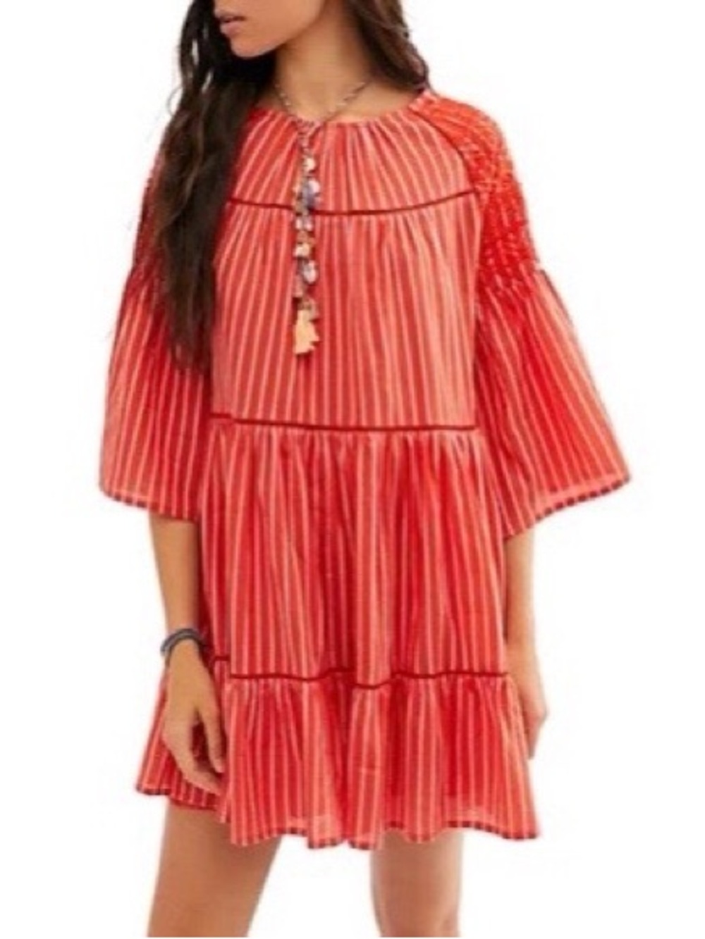 Free People Lola Embroidered Mini Dress - size large